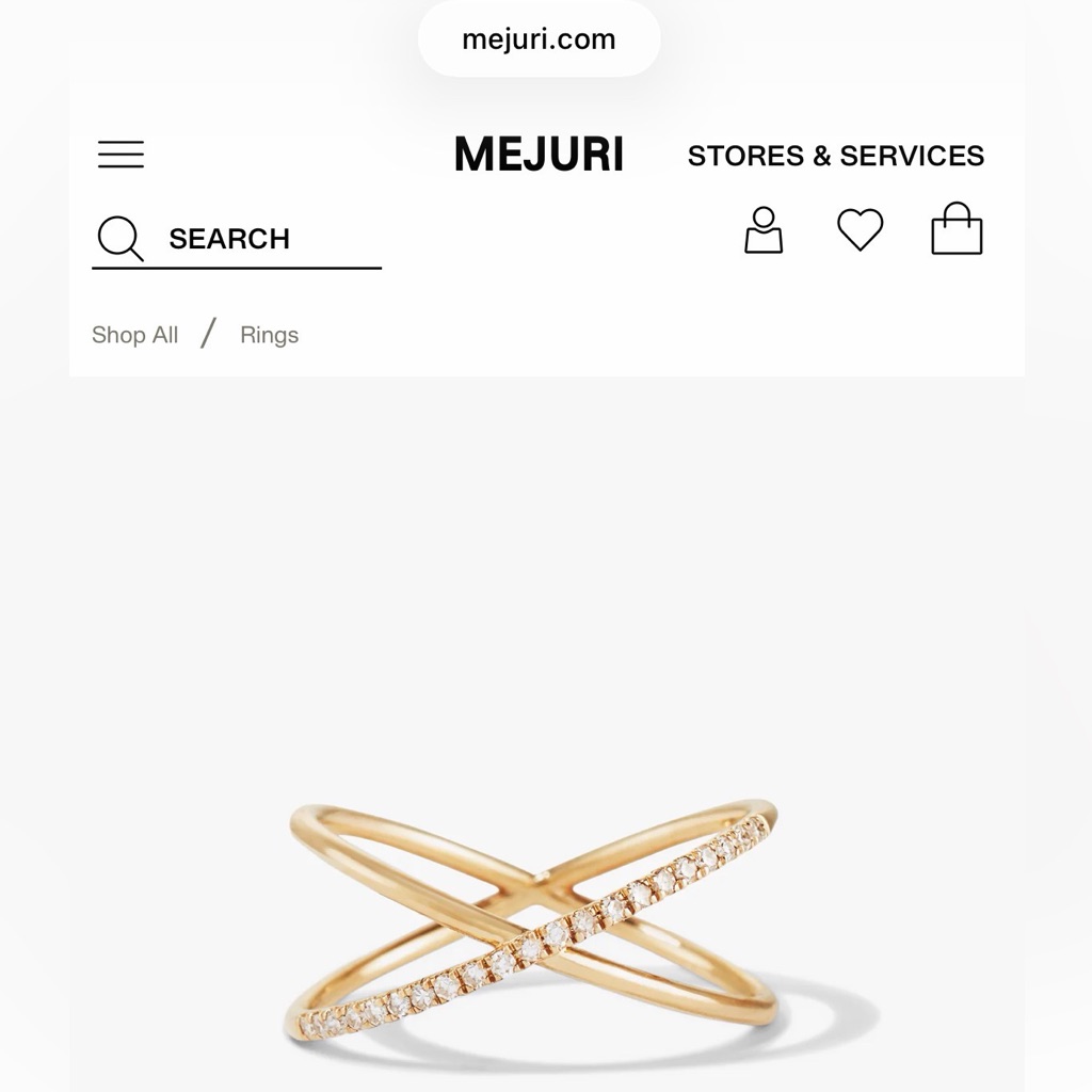 Mejuri Pav Diamond X Ring 550$